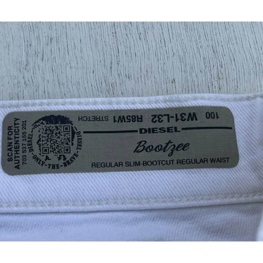 Diesel White Denim Women’s Bootzee Bootcut Regular Jeans W31 L32 R85W1 - Picture 8 of 16